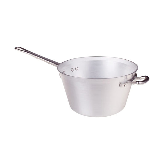 Agnelli Pots Polenta pot, made of aluminum, with stainless steel handle and grip, Silver 24 cm Silver/black