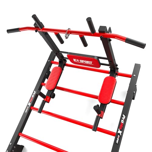K-Sport: Training set - wall bars + dip station, pull-up bar & weight bench I power station with pull-up bar, dip bar & weight bench, incl. E-book