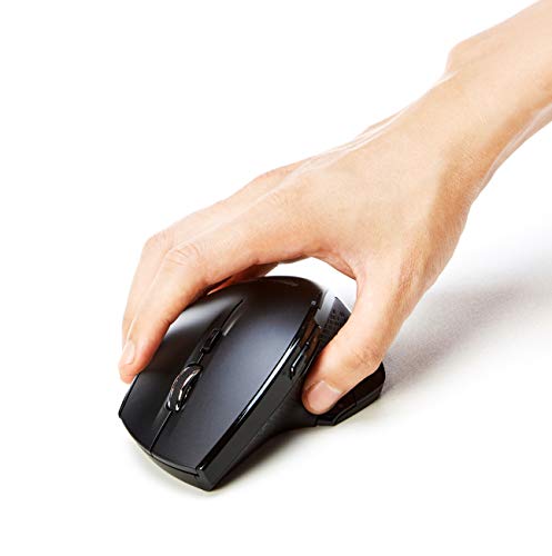 Amazon Basics Ergonomic Wireless Mouse with Fast-Scrolling, Standard Size, Black.