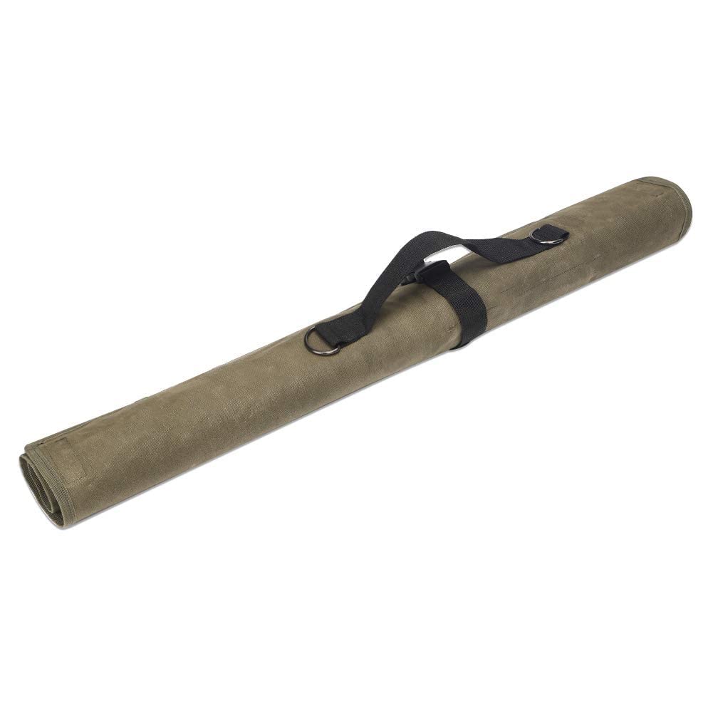 Kitchen knife storage bag, waxed canvas, utensil for knives, roll-up bag with 9 compartments, sheath for kitchen knives measuring up to 29 inches long.