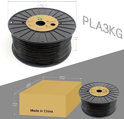 YOUSU PLA filament 1.75, 3D printer filament, 3D filament PLA 3kg (6.6 lbs), black PLA