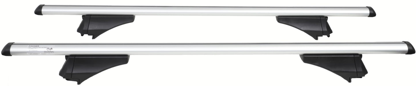 FISCHER roof bars CrossLine L, for bike racks, roof boxes or ski holders, for integrated roof rails, load capacity 75 kg, pre-assembled, including lock, bar dimensions 45 x 28 mm, bar length 120 cm.