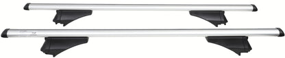 FISCHER roof bars CrossLine L, for bike racks, roof boxes or ski holders, for integrated roof rails, load capacity 75 kg, pre-assembled, including lock, bar dimensions 45 x 28 mm, bar length 120 cm.