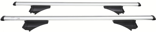 FISCHER roof bars CrossLine L, for bike racks, roof boxes or ski holders, for integrated roof rails, load capacity 75 kg, pre-assembled, including lock, bar dimensions 45 x 28 mm, bar length 120 cm.