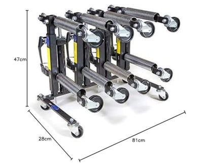 Datona storage trolley for hydraulic jacks
