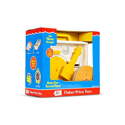 Fisher Price Classics 1697 Musicbox Record Player, baby music toy, interactive learning toy with 10 songs, educational toy, retro toy gift for ages 18 months+