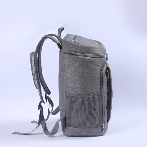 MCXKJ 28L Cooler Backpack, Insulated Cooler Bag for Men and Women for Beach, Picnic, Camping, Grill, BBQ, Hiking (Grey)