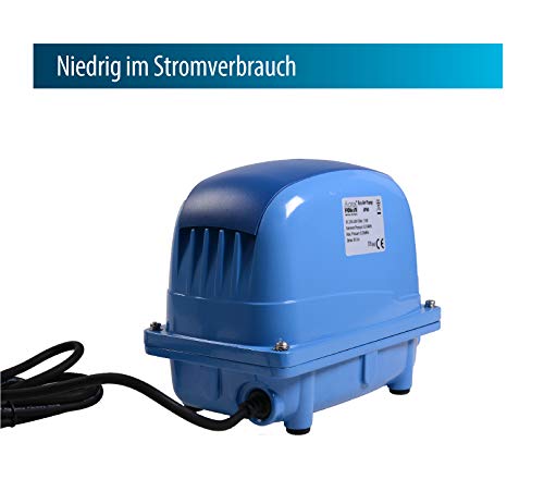 AquaForte AP-35 air pump, 20 watts, Max. pressure 2.8 m, Suitable for pools and ponds up to 18m3, Fish max. 15,000 liters, Koi max. 7,500 liters, 2.7 kg, Outlet 16.5 mm.