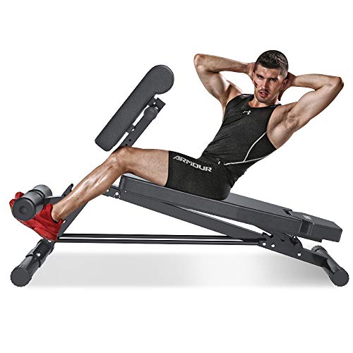 YOLEO 300kg folding weight bench multifunction with extended back and head and spine support, training fitness bench ab trainer incline bench with 10-level adjustable backrest (Black-1)