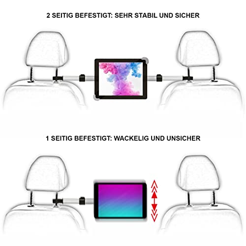 Girafus Tablet Holder for Car Headrest Middle 4-13 Inch Tablet Car Mount Backseat Tablet Holder between Headrests Rear fits iPad, iPad Pro, Switch, Galaxy. Tablet Holder Car Back Seat H3.
