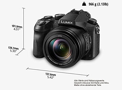 Panasonic DMC-FZ2000EG Lumix Bridge Camera (20x Leica DC Lens, 20.1 MP, 4K, 7.5cm LCD Display, Image Stabilization, Black)