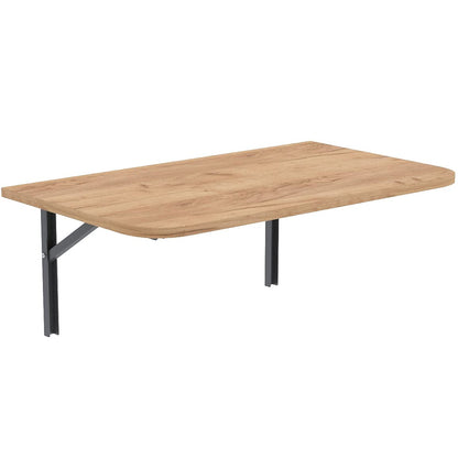 AKKE 90x50 | Wall-mounted folding table with rounded corners. Ideal for kitchen, desk, or kids' table. Gold Craft.