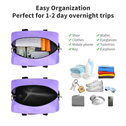 YoKelly Small Duffel Bag Mini Travel Bag, Sports Bag 18L, XS School Sports Bag, Weekender, Gym Bag 35x20x25cm - Purple