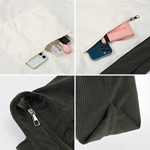 Jiliyote Large Shoulder Bag Cord Bag Zipper Women's Corduroy Shopper Bags Cord Bag Shopping Bag for College Work Girls School Everyday.