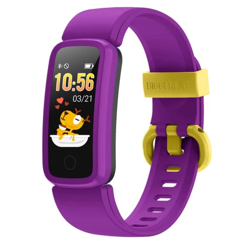 BIGGERFIVE Vigor fitness wristband watch for kids girls boys aged 5-15 years, fitness tracker smartwatch with step counter heart rate monitor calorie tracker and sleep monitor, IP68 waterproof activity tracker.