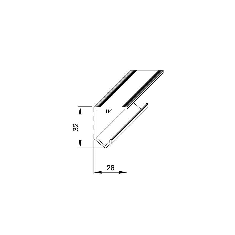SLID'UP 120 sliding door hardware, 180 cm track, 1 door up to 45 kg, for cabinet doors, wardrobes, niches.