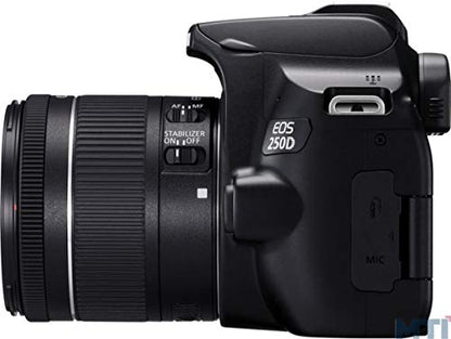 Canon EOS 250D Digital Camera - Black + Lens (EF-S 18-55 mm f/4-5.6 IS STM)