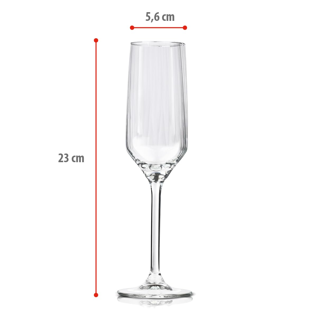 Alpina champagne glasses 22cl - Set of 4 champagne glasses - Also suitable for Cava and Prosecco - Drinking glasses set - Dishwasher safe glass.