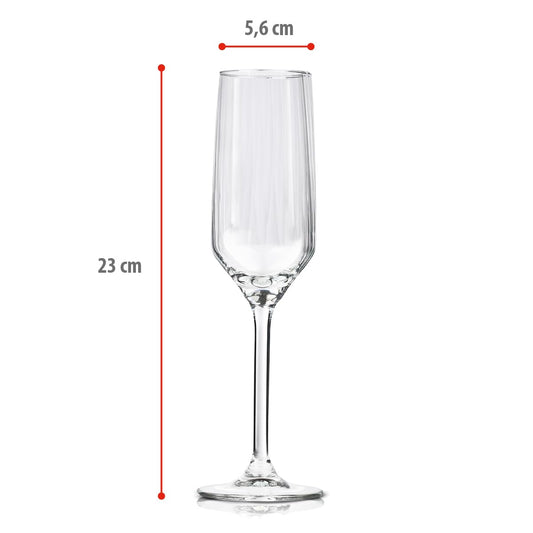 Alpina champagne glasses 22cl - Set of 4 champagne glasses - Also suitable for Cava and Prosecco - Drinking glasses set - Dishwasher safe glass.