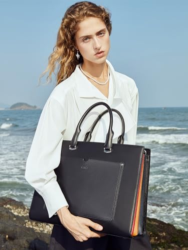 CLUCI briefcase for women men, real leather laptop for 15.6 inch briefcase laptop bag business bag elegant briefcase shoulder bag vintage