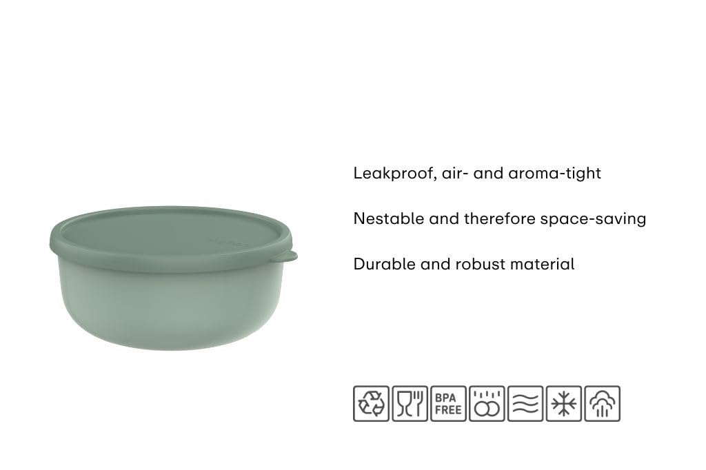 Mepal - 3-piece microwave dish set Lumina - Storage containers with lids for fridge, freezer, steamer & microwave - Storage box - 250 + 750 + 1500 ml - Vivid mauve
