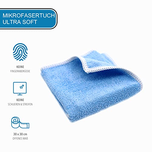 BLUM MANUFACTURE - 500 ml Screen Cleaner refill bottle + microfiber cloth 30 x 30 cm - Screen Cleaner - PC Cleaner - Monitor Cleaner - Made in Germany