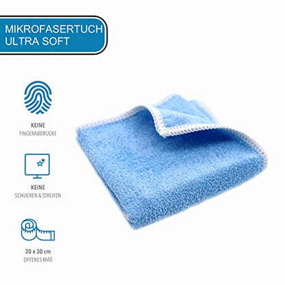 BLUM MANUFACTURE - 500 ml Screen Cleaner refill bottle + microfiber cloth 30 x 30 cm - Screen Cleaner - PC Cleaner - Monitor Cleaner - Made in Germany