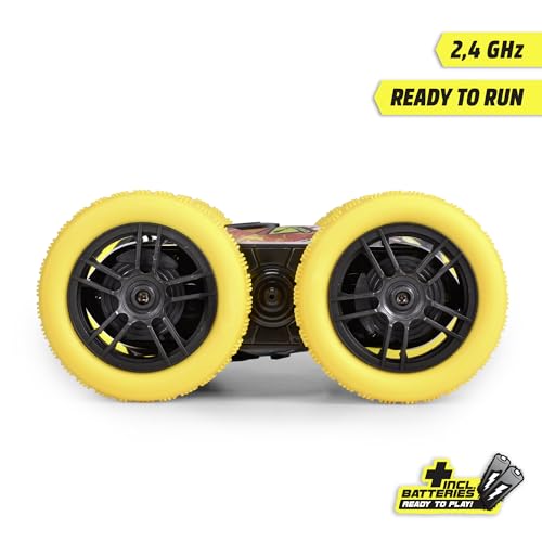 Dickie Toys - RC Car Fire 'n' Frost Flippy (16 cm)  - remote controlled car for ages 6 and up with 360° flips and lights, RC car for kids, 8 km/h, 2.4 GHz remote control, batteries included.