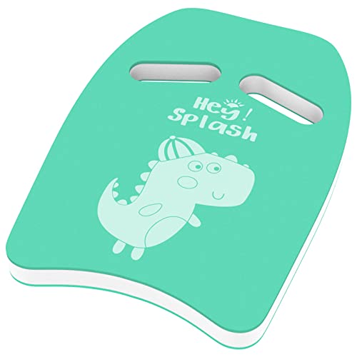 HeySplash Swimming Kickboard for Kids with Handles and Cartoon Pattern, suitable for children aged 3-6. Great for swimming training and learning different swimming styles. Color: Ice Blue.