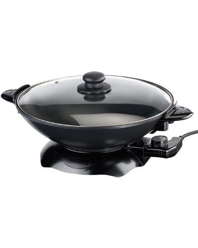 Rosenstein & Sons Electric Wok: Electric wok with thermostat, non-stick coating, 1,500 W, 5.1 l (electric frying pan, party pan, electric grill pan)