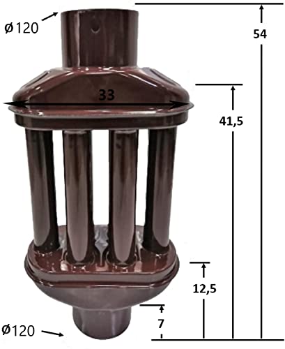 UZMAN Exhaust Heat Exchanger 120mm / 130mm Air Heat Exchanger 6 Tubes, Chimney Pipe, Smoke Pipe, Exhaust Gas Cooler, Exhaust Pipe, Stove Pipe Heat Storage (120mm diameter RED/BROWN)