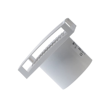 EUROPLAST Ø 125mm white bathroom fan with front cover, quiet operation, switch activation for light.