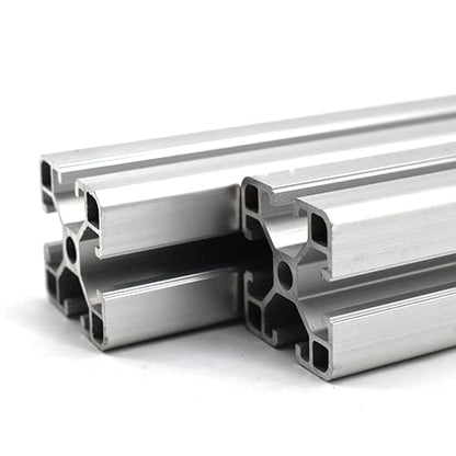 12 pieces of aluminum profile construction profile with slot 8, 40x40, cut to a length of 300 mm.