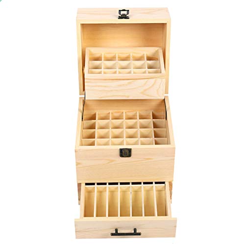 CHSEEA Essential Oil Display Stand Holder Organizer, 59 Holes Wooden Box Storage Case for Nail Polish, Perfume Oils, Essential Oils, Stain, and Lipstick #4