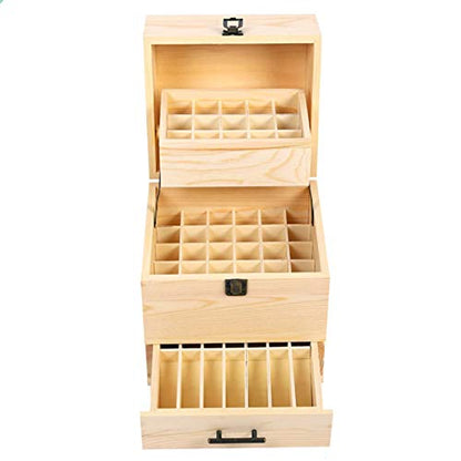 CHSEEA Essential Oil Display Stand Holder Organizer, 59 Holes Wooden Box Storage Case for Nail Polish, Perfume Oils, Essential Oils, Stain, and Lipstick #4