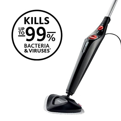Vileda Steam Plus steam cleaner with 2 microfiber pads | Hygienic floor cleaner for all floors & carpets | Antibacterial without chemicals | Heating time: 15 seconds