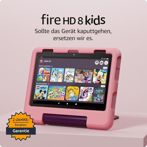 Amazon Fire HD 8 Kids Tablet (Latest Generation) for kids aged 3-7 yrs. | 3 GB RAM, ad-free content, built-in parental controls, 13 hrs battery life, 32 GB, Disney Princesses design (2024)