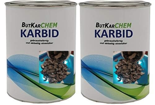 ButKarCHEM Karbide (also known as calcium carbide stones) with only 3% dust content produce long-lasting gas for carbide lamps. (Lab number 33469187) Immediate 24-hour shipping available for 1x250g order.