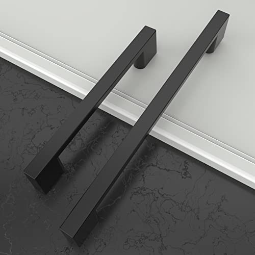 Amerdeco 8 Piece Furniture Handles Black 192mm Hole Spacing Drawer Handles for Kitchen Cabinets Cabinet Handles Drawer Pulls Door Handles for Kitchen Cabinets Wardrobe UK0036