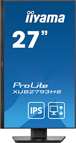 iiyama Prolite XUB2793HS-B7 27" IPS LED monitor offers Full-HD resolution, 100Hz refresh rate, HDMI, DP, height adjustment, pivot, Adaptive Sync, and black design.