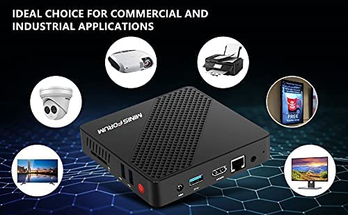 Mini-PC Intel Celeron N4020 (2.8 GHz), 4 GB DDR4/64 GB eMMC, Intel UHD Graphics 600, Fanless Mini Computer 4k@60Hz HDMI&VGA, USB3.0, Wi-Fi 2.4/5.8G, BT4.2