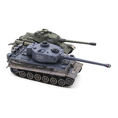 s-idee® 99824 2 x Battle Tanks 1:28 with integrated Infrared Combat System 2.4 GHz RC remote controlled, Tank, Tracked Vehicle, IR firing function, Sound, Light, New, 1:24, Firing Sound, Lighting