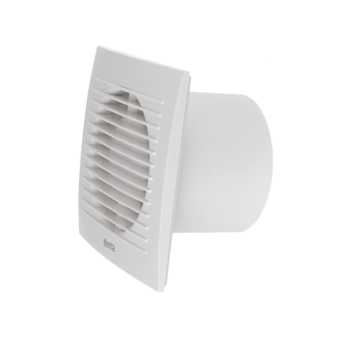 EUROPLAST Ø 100mm bathroom fan with humidity sensor and timer. Quiet ventilation - made of plastic - White.