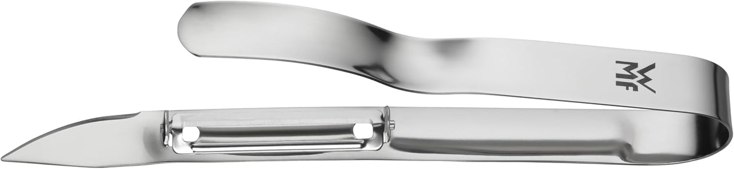 WMF Profi Plus Potato Peeler Pendulum Blade 19 cm, single-blade swivel peeler & Gourmet Asparagus Peeler 17 cm, vegetable peeler, Cromargan stainless steel, dishwasher safe