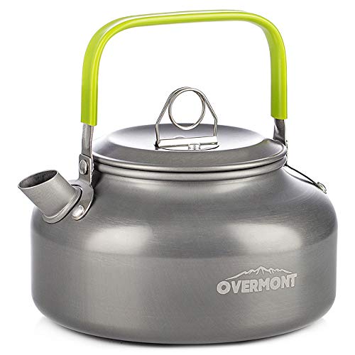 OVERMONT Portable Aluminum Camping Water Kettle Tea Pot Coffee Pot for Outdoor Picnic Hiking 0.8L