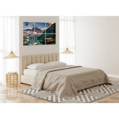 JBER JBER Art Acoustic Panels, 6-pack self-adhesive large wall art paintings for wall decoration, sound-absorbing panels for recording studio, living room, and bedroom, 72x48inchMountain Cabin