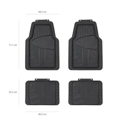 Amazon Basics 4-Piece All-Season Rubber Car Floor Mats for Cars, SUVs, and Trucks, Black