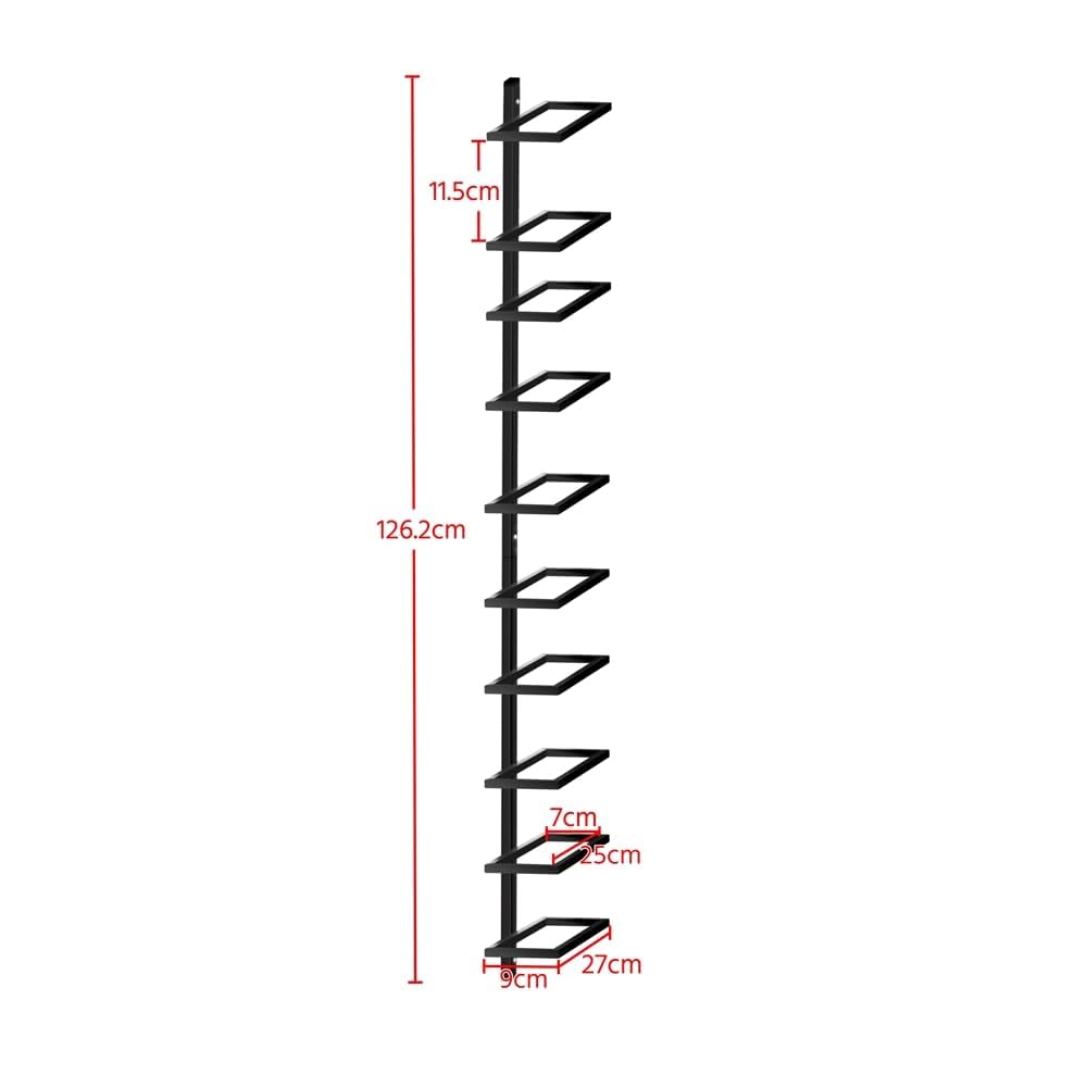 Yaheetech wine rack bottle holder storage shelf for wall made of metal 10 bottles, Black