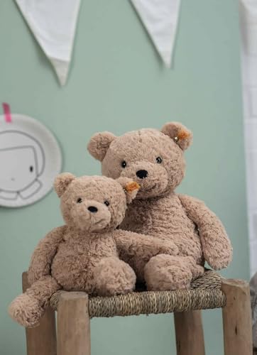 Steiff cuddly toy Jimmy teddy bear, Cute stuffed animal with plastic eyes, Children, boys & girls, Friends, Plush toy 30 cm, Light brown, 113505