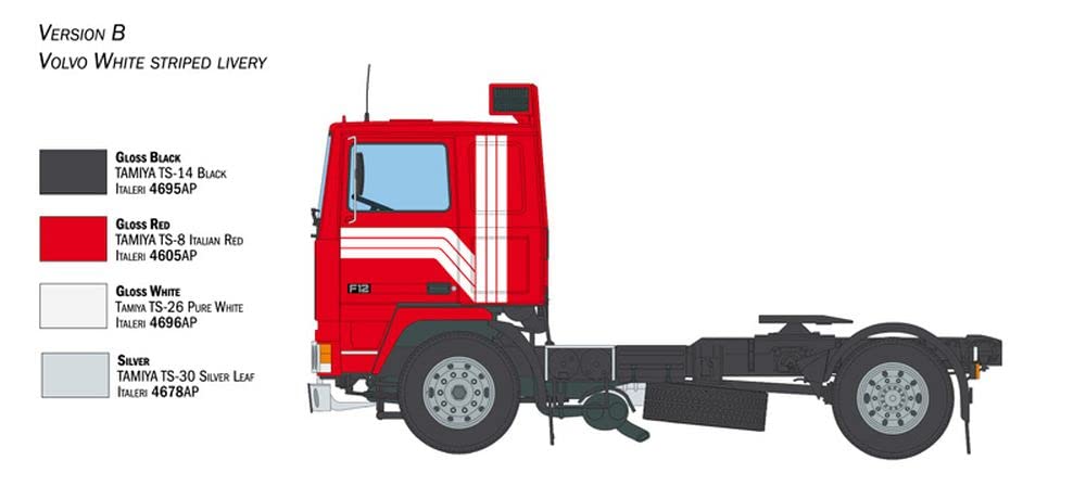 Italeri IT3957 3957S-1:24 Volvo F-12 Intercooler Low Roof-Modelmaking, Kit, Static model-making, Crafting, Hobby, Glueing, Plastic kit, Detailed, Unpainted, Multicolored
